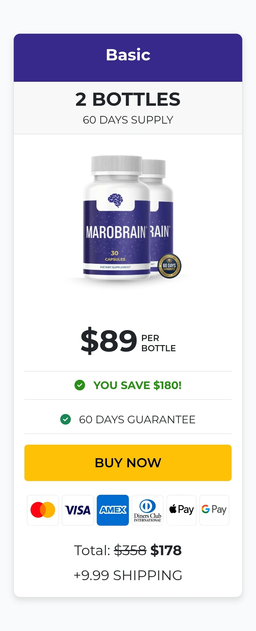 Marobrain™ 2 bottles pricing
